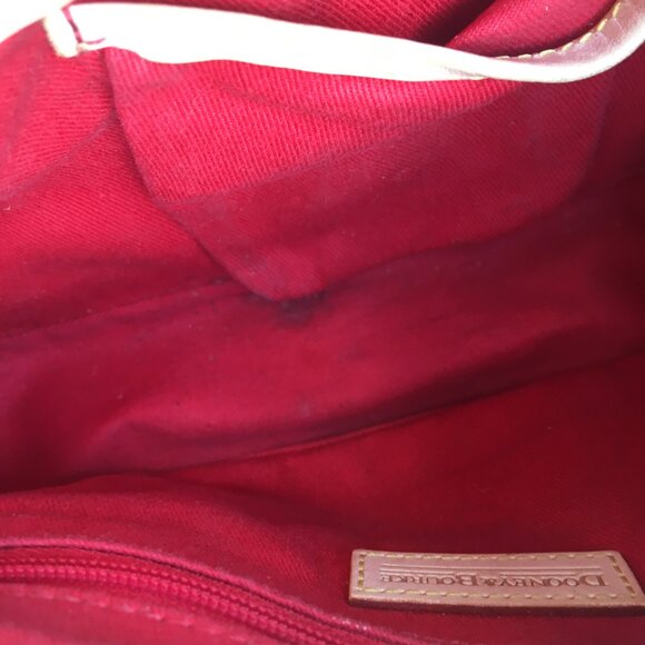 VTG Dooney & Bourke Small Signature Denim & Leather Banana Bag Y2K - Picture 5 of 13